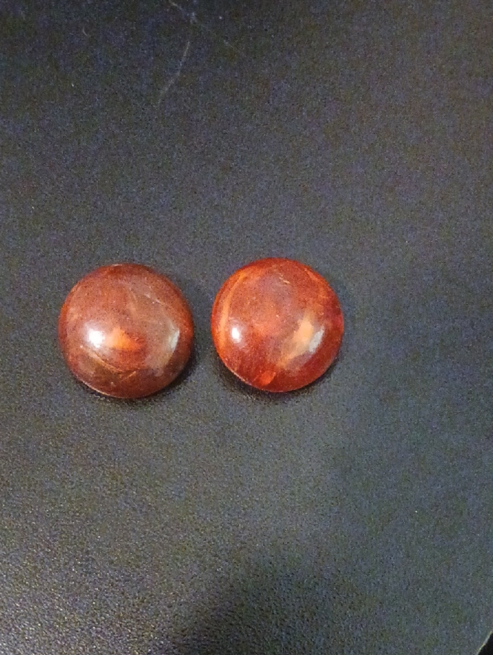 Source Unknown Brown Round Clip-On Earrings